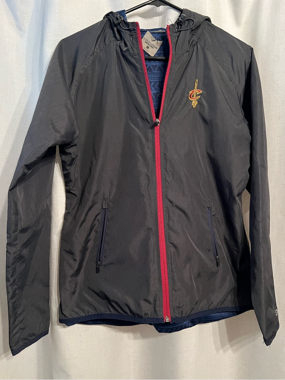 Cleveland Cavaliers Women’s Dark Grey Lightweight Zip Hooded Windbreaker Jacket